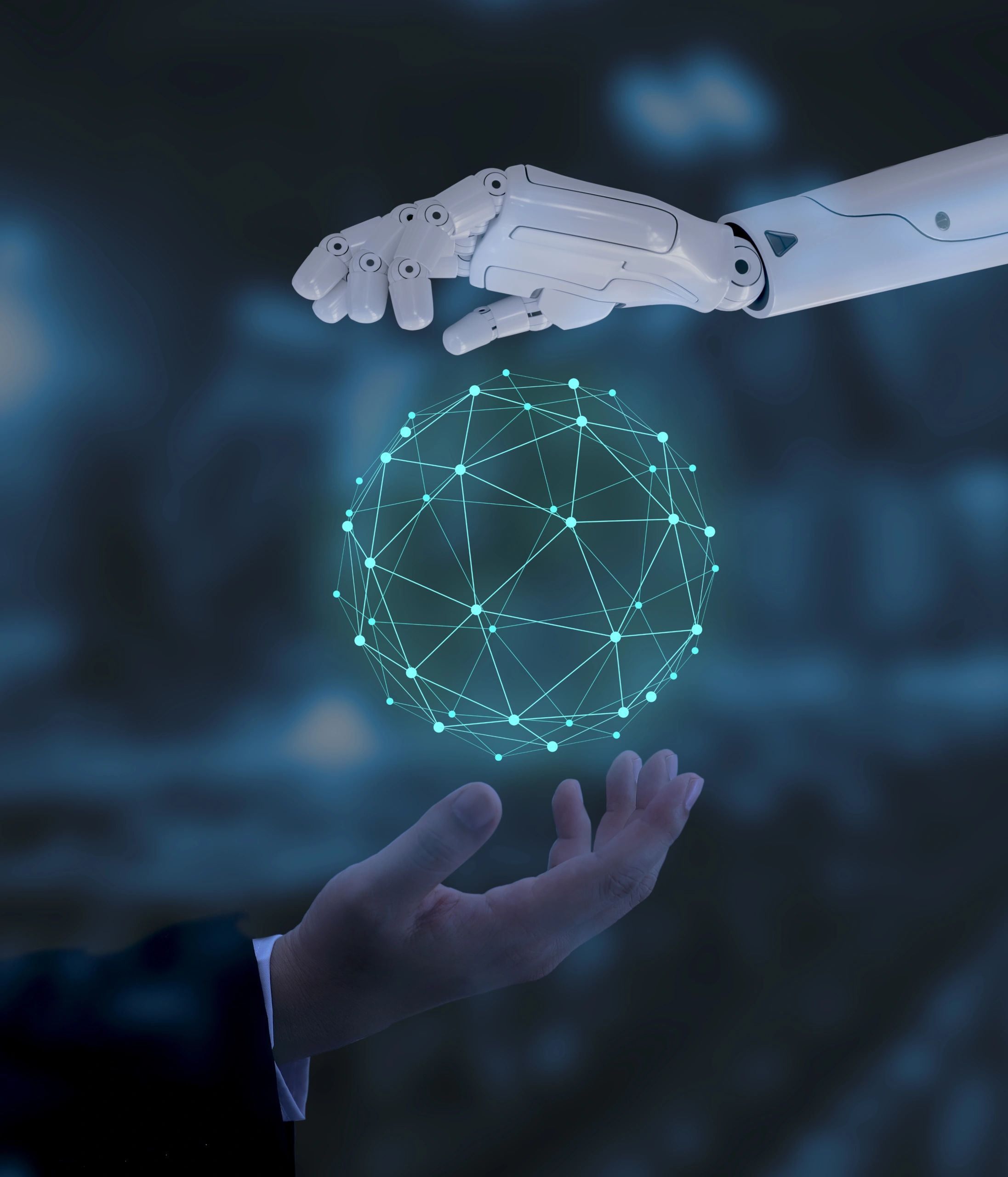 Team collaborating on AI